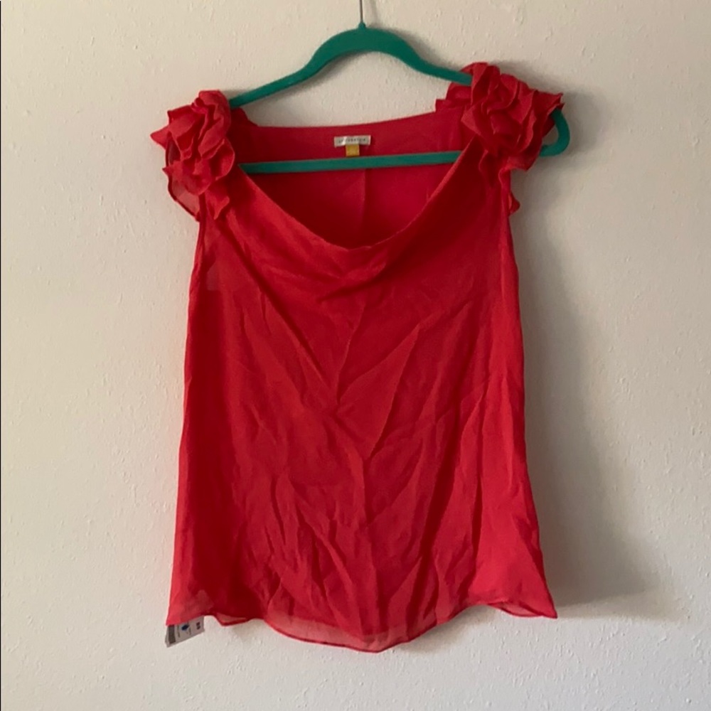 Silk Coral Anthropologie Shirt